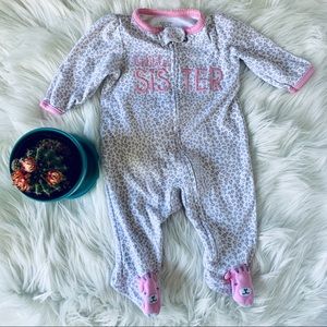 CARTER’S little sister pajamas footie leopard pink